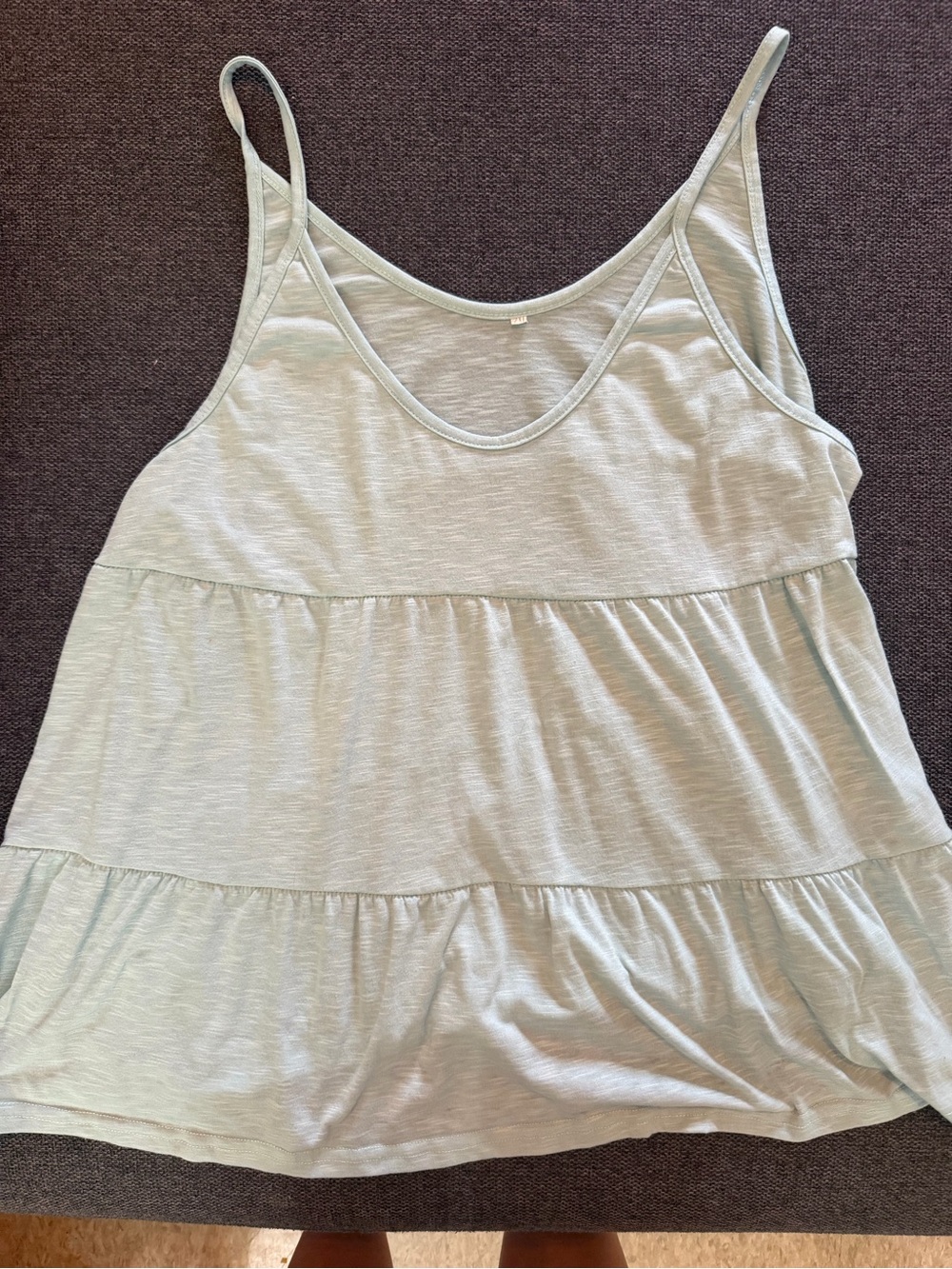 Amazon Women's Light blue/ Sage Tiered Tank Top - Brand Not Visible